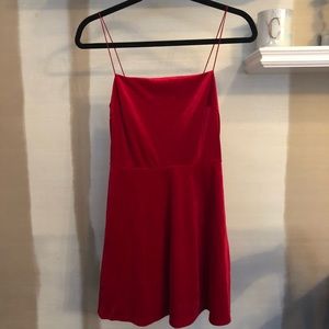 Urban outfitters red velvet dress in S